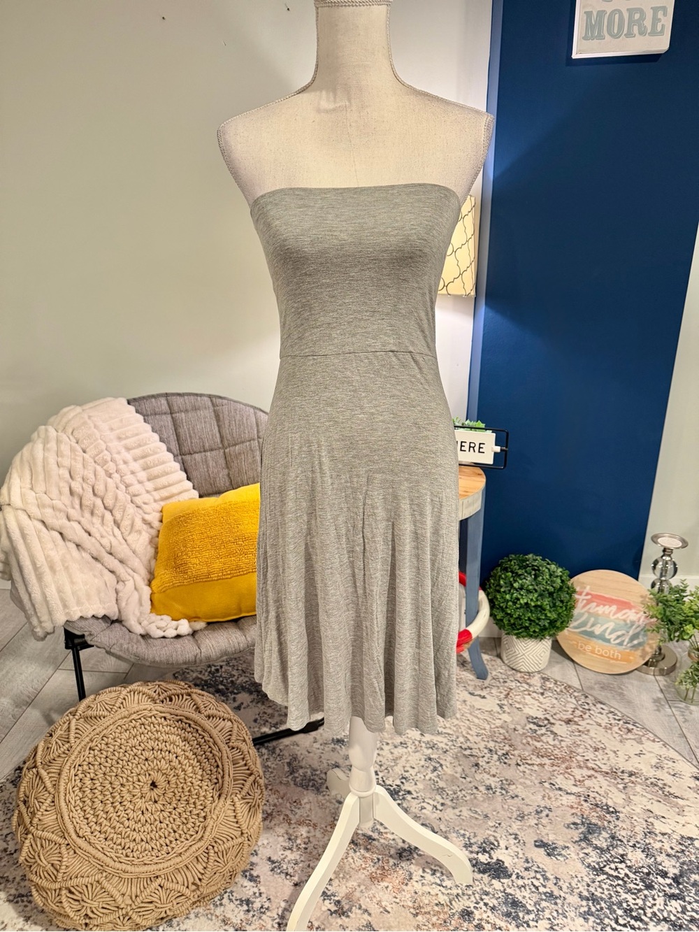 Joyce Leslie Gray Convertible Strapless Dress Skirt M